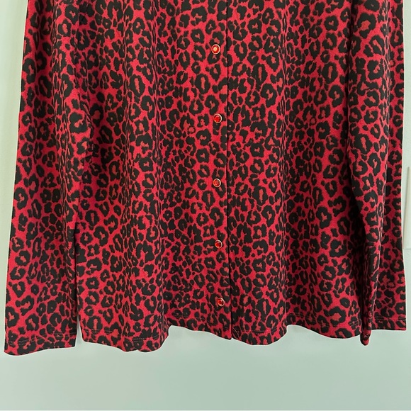 NWT Quacker Factory Soft Knit Animal Print Cardigan, Size M - Picture 4 of 12